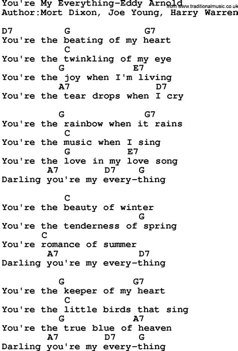 Country Music:You're My Everything-Eddy Arnold Lyrics and Chords