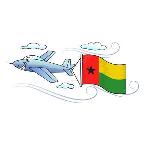 Airplane With Flag Guinea Bissau, Airplane With Flag, Cartoon Flag ...