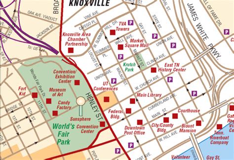 Knoxville TN Tourist Map - Knoxville TN • mappery