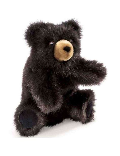 Peluche bébé ours brun marionnette