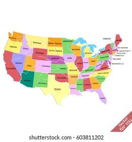 Usa Map States Stock Vector (Royalty Free) 210603862 | Shutterstock