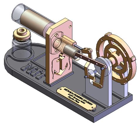 Mechanical Engineering: Animation of Stirling Engine - 3D Prototype & mechanism