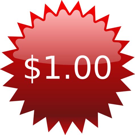 $1 Red Star Price Tag Clip Art at Clker.com - vector clip art online, royalty free & public domain