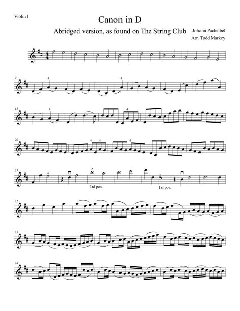 Learn Pachelbel's Canon In D Violin - How To Play Tutorial With Notes ...