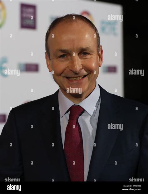 Fianna Fail leader Micheal Martin arrives ahead of the seven way RTE leaders debate at the ...