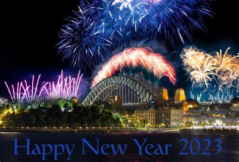 Sydney Harbour Bridge New Years Eve Fireworks 2023, Colourful NYE Fire Works NSW Australia Stock ...