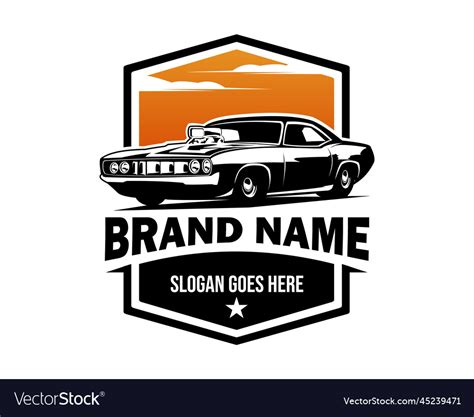 Dodge charger car logo silhouette view from side Vector Image