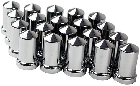 20PCS 33mm Lug Nut Covers Chrome Push-On (3-3/16") ABS Plastic For Semi ...