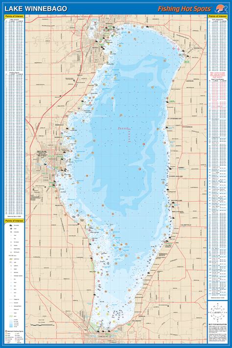 Winnebago Fishing Map, Lake (Winnebago Co)