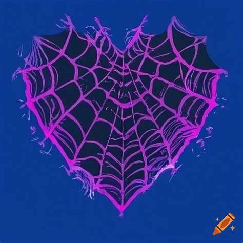 Heart-shaped spider web on Craiyon