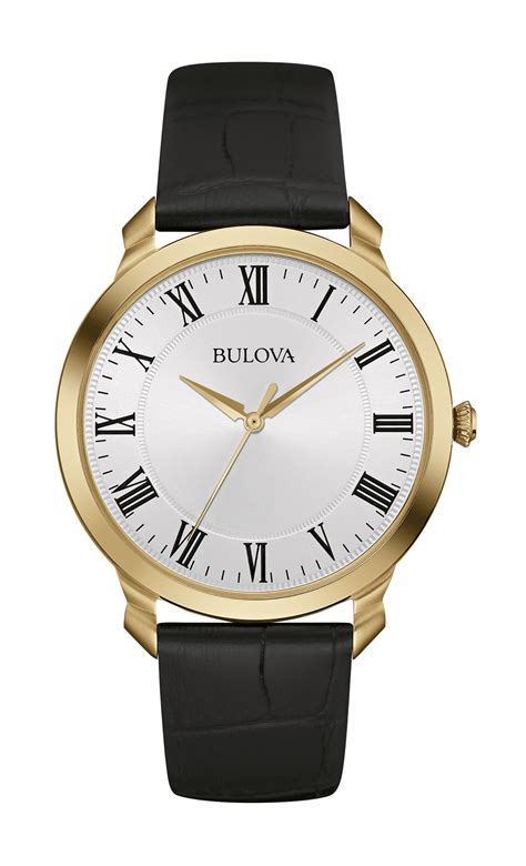 Bulova Men's Black Leather Strap Watch