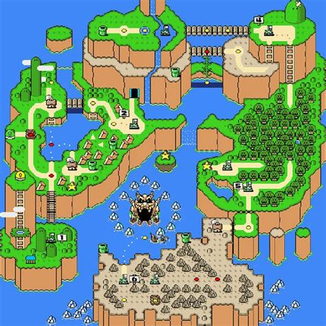 Super Mario World Map Cross Stitch Pattern, Overworld, Retro Super Mario, Instant Download PDF ...