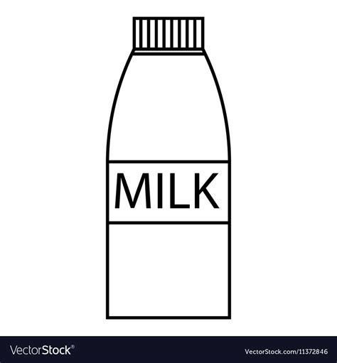 Milk bottle icon outline style Royalty Free Vector Image