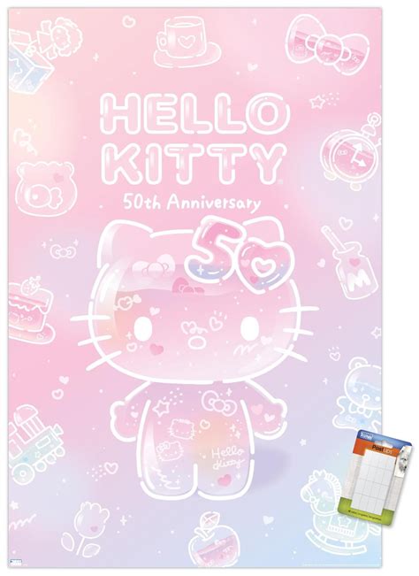 Hello Kitty - 50th Anniversary Wall Poster, 22.375" x 34" - Walmart.com