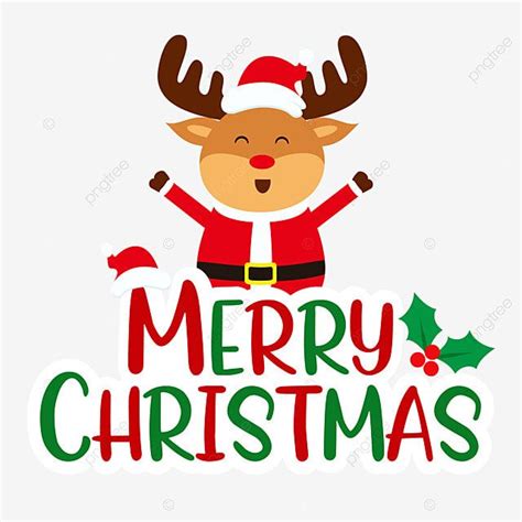 Christmas Reindeer Vector Art PNG, Merry Christmas And Reindeer ...