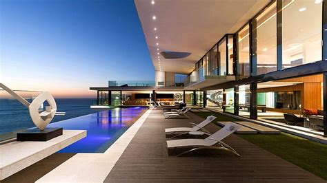 Spectacular seaside home, modern, house, view, pool, terrace, sea, HD ...