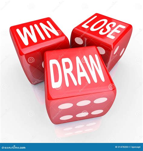 Win Lose Draw Words Three 3 Red Dice Competition Game Stock Photos ...