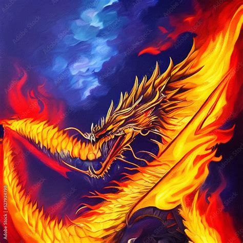 Fantasy evil dragon portrait. Surreal artwork of danger dragon from ...