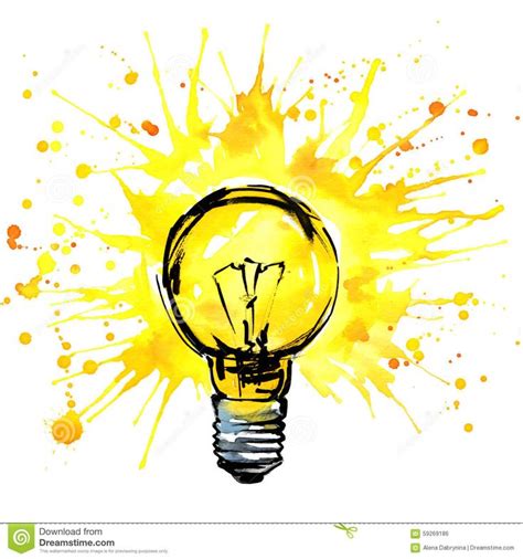 http://thumbs.dreamstime.com/z/lightbulb-idea-concept-watercolor-illustration-hand-drawn-sign ...