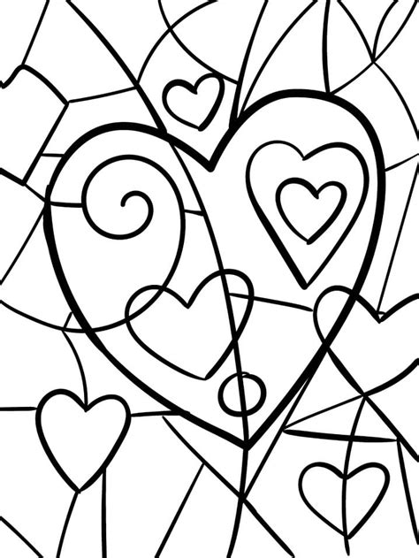 Heart Pattern Coloring Page - Free Printable Coloring Pages for Kids