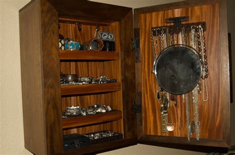 Wall Mount Jewelry Box with Secret Storage | StashVault - Secret Stash Compartments