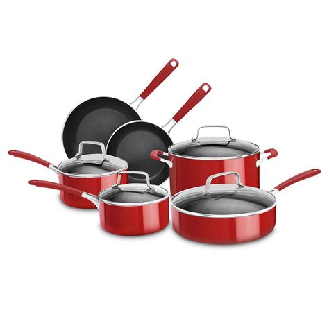 KitchenAid KCAS10ER Aluminum Nonstick 10-Piece Set Cookware - Empire ...