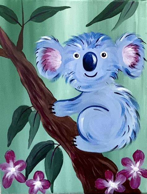 Koala Painting Step By Step | Kids canvas art, Happy paintings, Simple ...