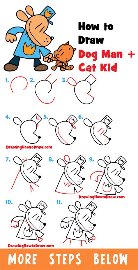 How To Draw Dog Man And Cat Kid