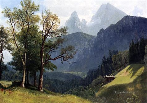 Tyrolean Lansscape Albert Bierstadt Painting in Oil for Sale