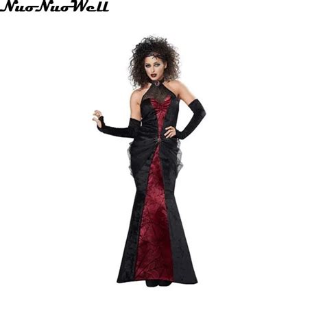 Hot Sale Sexy Adult Women Vampire Costume Backless Damon Zombie Long Dress Masquerade Party ...