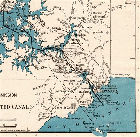 1921 Antique PANAMA CANAL Map 1920s Maritime Canal Map Gift | Etsy