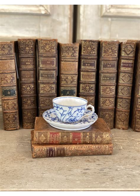 Antique Demitasse Set Cup with Saucer - Maison Blue