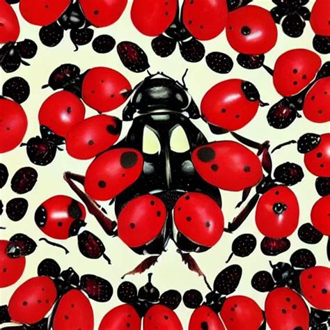 painting of lindsey graham composed of ladybugs. | Stable Diffusion