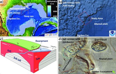 Overview of the study area in the Gulf of Mexico: Bathymetry of the... | Download Scientific Diagram