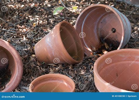 Empty Flower Pots stock photo. Image of outdoors, clay - 45108238