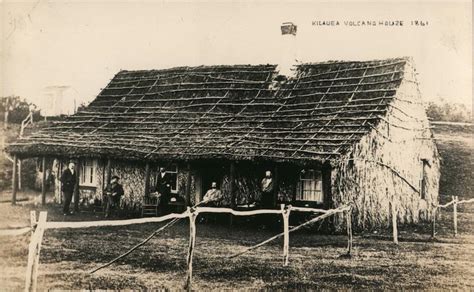 Kilauea Volcano House as in 1861 Hawaii Postcard