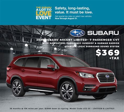 2020 Subaru Lease Specials | New Subaru Cars & SUVs | Los Angeles and Glendale, CA