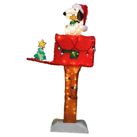 Peanuts By Schulz 48" Light Up Animated Snoopy Mailbox Christmas Decoration