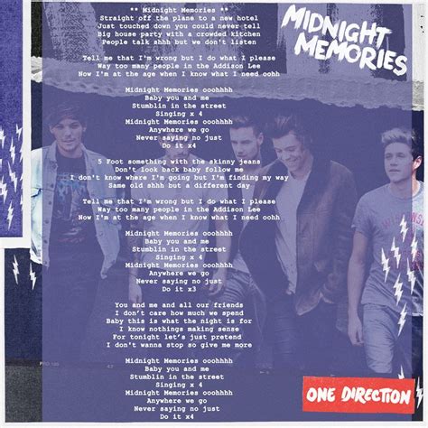 Midnight Memories Lyrics. This song straight up sounds like the Jonas Brothers | One direction ...