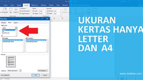 Ukuran Kertas A4 Di Word