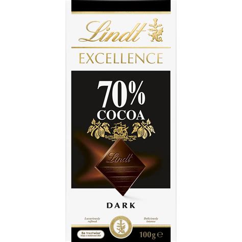 Lindt Excellence Dark Chocolate 70% Cocoa Block 100g | Woolworths