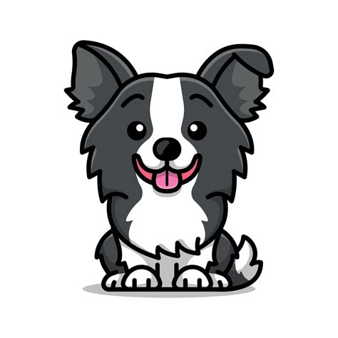 A CUTE BORDER COLLIE IS SITTING CARTOON ILLUSTRATION 16517772 Vector ...