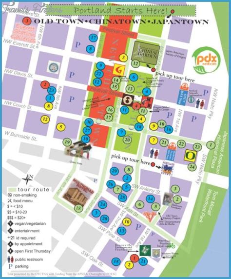 Downtown Portland Attractions Map