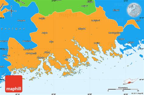 Political Simple Map of Itä-Uusimaa