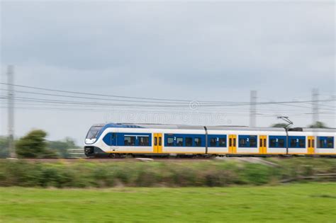 Train Moving Fast in Landscape Stock Image - Image of cargo, electric ...