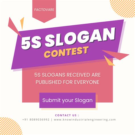 5S Slogan Contest - Slogans received are published for everyone