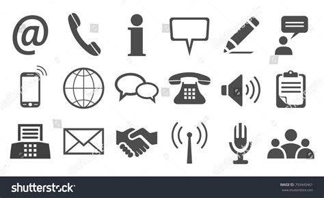 Grey Contact Icons Vector Stock Stock Vector (Royalty Free) 793445461 | Shutterstock