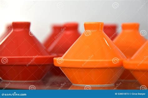 Pyramid Ceramic Jars stock image. Image of table, orange - 53851873