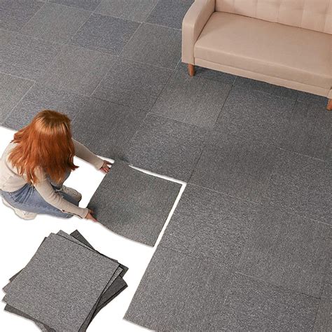 Buy Nisorpa Heavy Duty Carpet Squares with Tapes 20x20 inch Light Grey 20 Pack Commercial Carpet ...