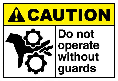 Caution Sign - do not operate without guards - SafetyKore